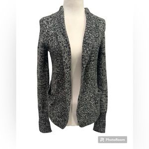 FULL TILT Women’s Marled Knit Cardigan Black & Gray